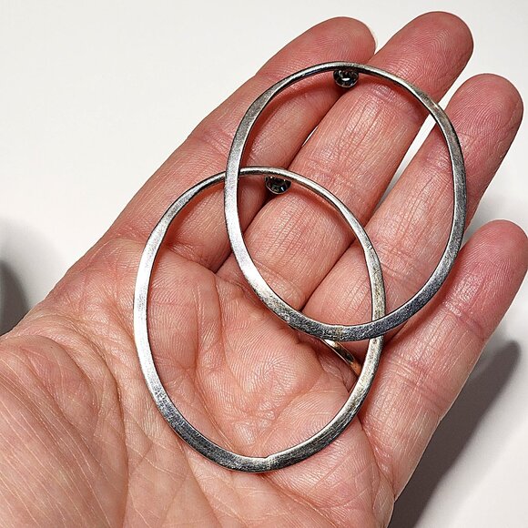 925 silver oval earrings - Picture 2 of 7